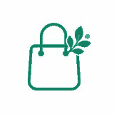 Shopping bag with a leaf, representing the vegerecipes.com store section coming soon